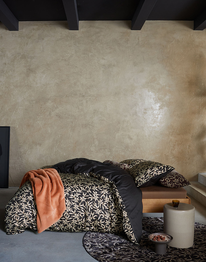 Juliette Σετ Παπλωματοθήκης, μαύρο, 140x200 cm, μαξιλαροθήκη 70x90 cm, με φερμουάρ, 2 τμχ