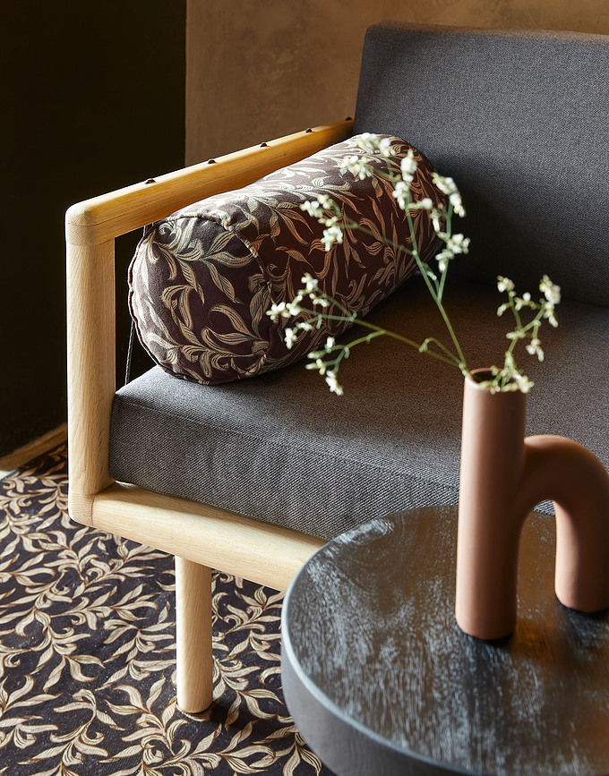 Juliette Traversin décoratif, 22 x 50 cm, rose antique