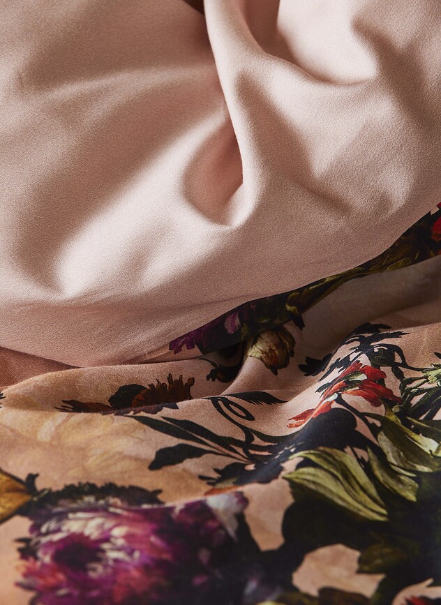 Karli Parure de Lit avec fermeture éclair, Housse de couette 155 x 220 cm, Taie d'oreiller 80 x 80 cm, rose, Set 2 pièces