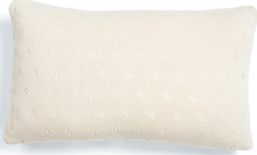 Knitted Ajour Coussin Décoratif 30 x 50 cm, blanc