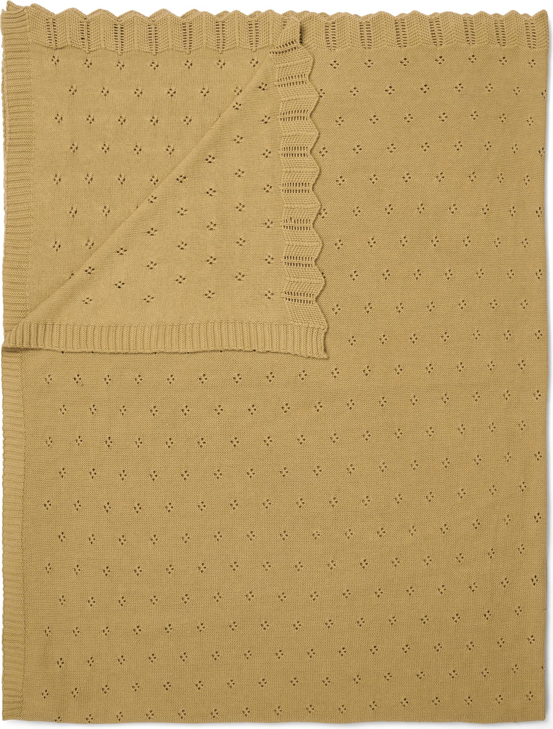 Decken und Wolldecken Knitted Ajour Decke 130 X 170 Cm Gelb