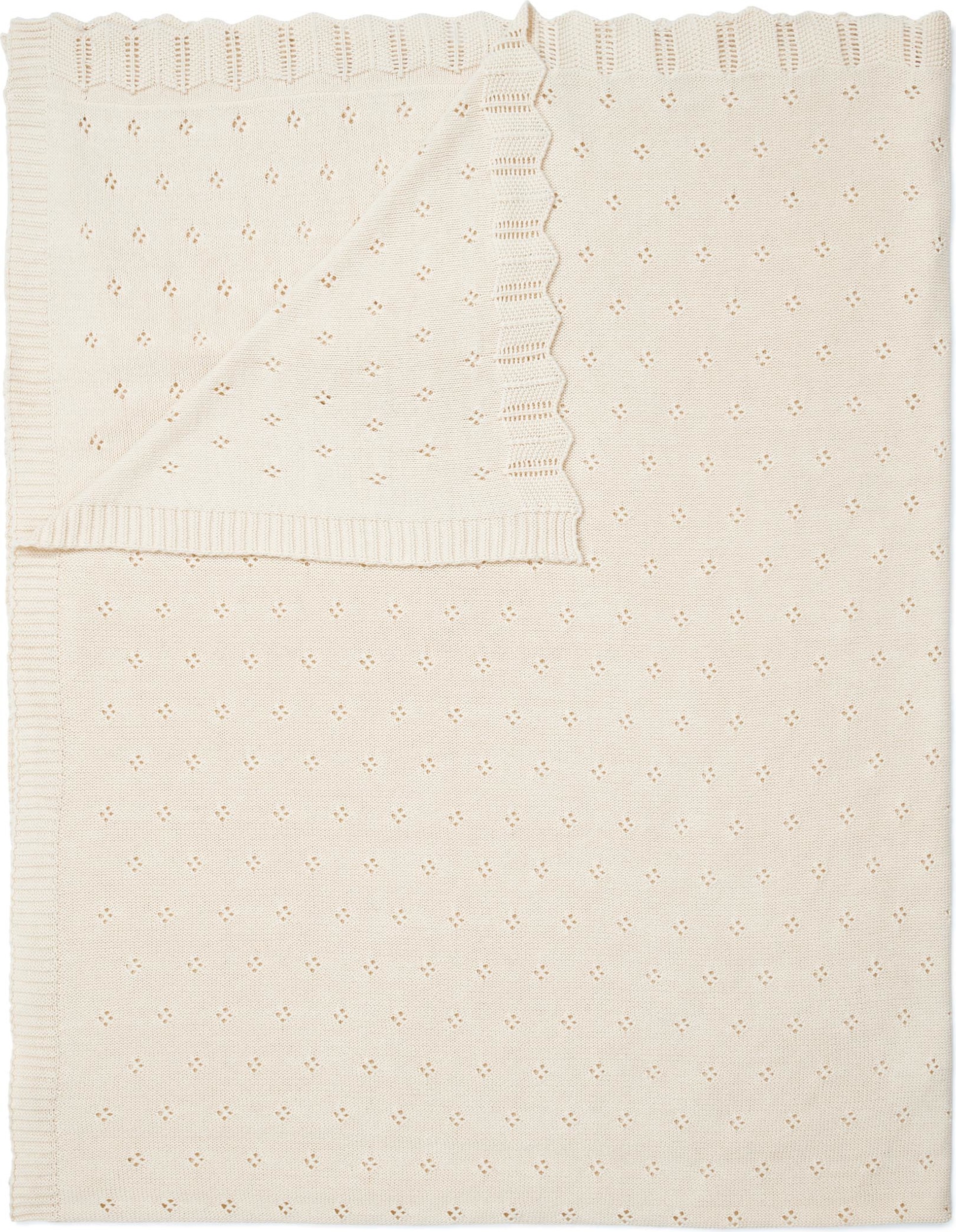 Knitted Ajour Decke 130 x 170 cm weiß