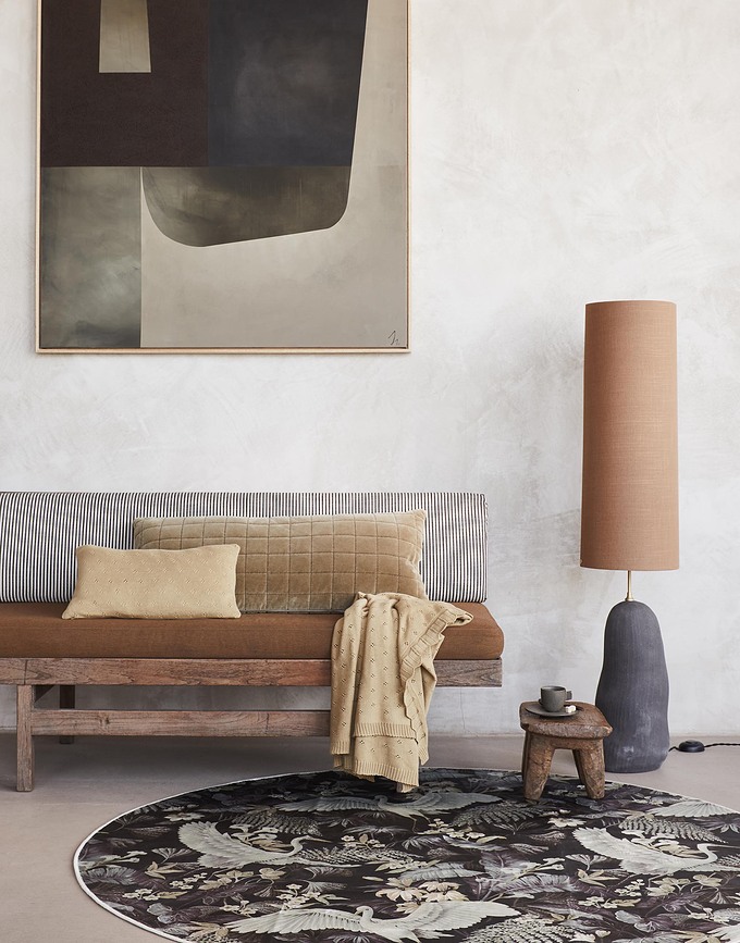 Knitted Ajour Κουβέρτα, 130 x 170 cm, κίτρινη