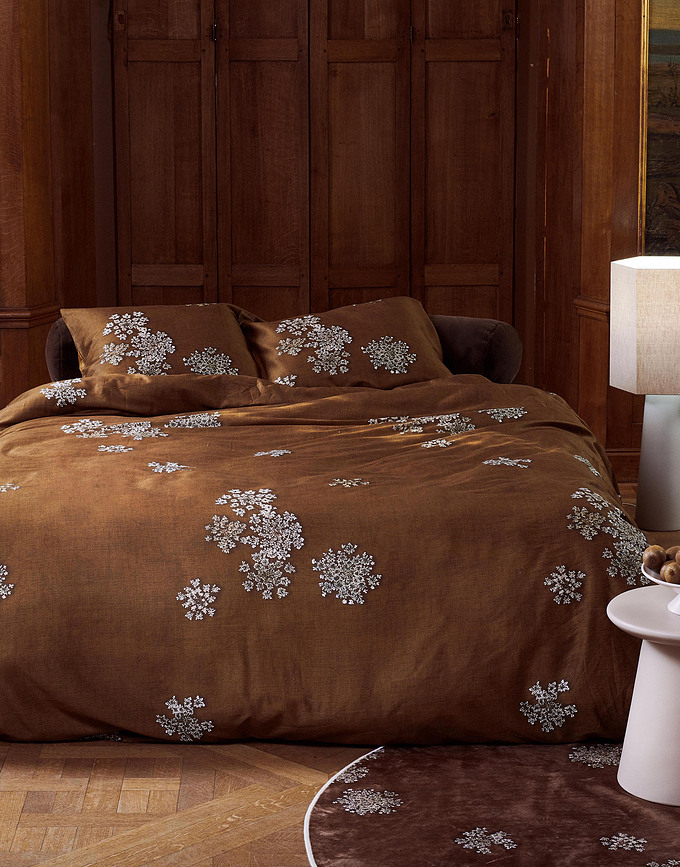 Lauren Parure de Lit 240 x 220 cm, cannelle, avec 2 taies d'oreiller 60 x 70 cm, fermeture rabat