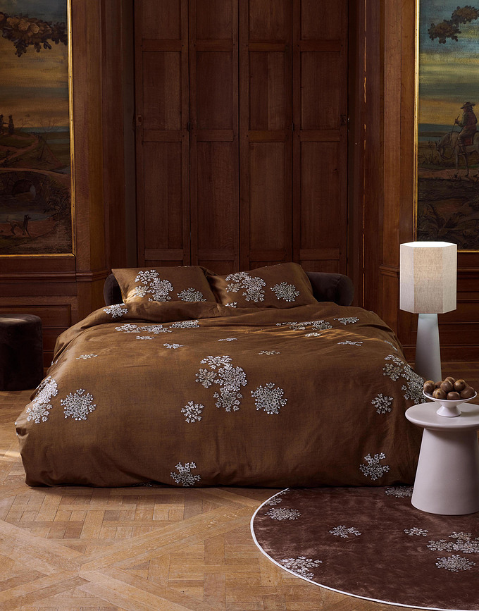 Lauren Parure de Lit 240 x 220 cm, cannelle, avec 2 taies d'oreiller 60 x 70 cm, fermeture rabat