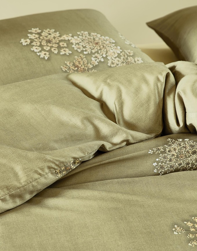 Lauren Posteljnina, 155 x 220 cm / 80 x 80 cm, svetlo zelena, zapiranje na zadrgo