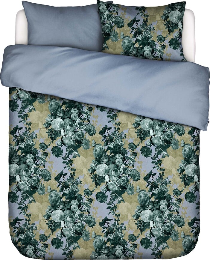 Leila Posteljina s preklopom zeleno-plava 260 x 220 cm 2 jastučnice 60 x 70 cm