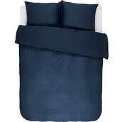 Lenjerie de pat Minte 240 x 220 cm albastru-închis cu 2 fețe de pernă 60 x 70 cm