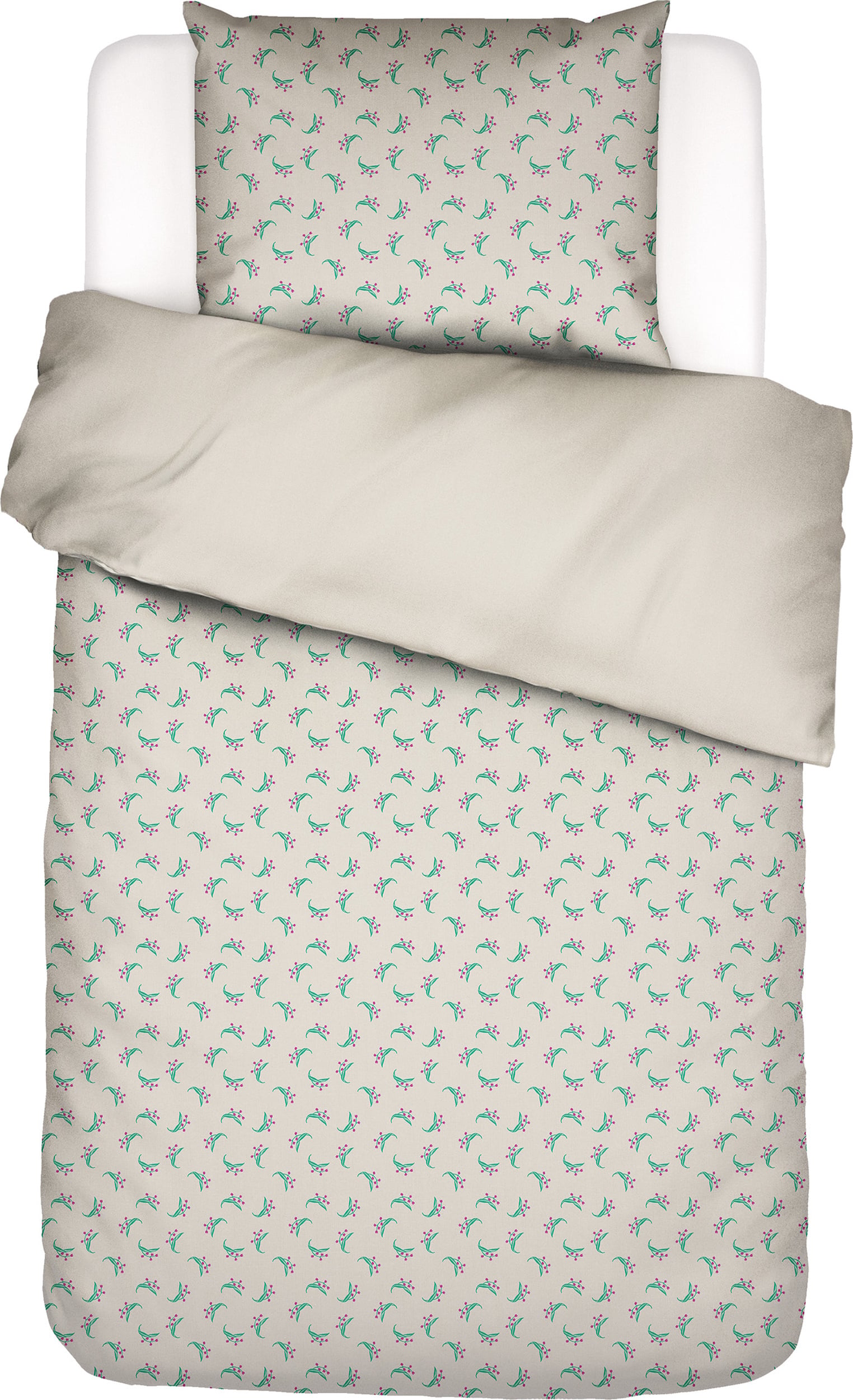 Lily Melody Bettwäsche 140 X 220 Cm Taupe Mit Kissenbezug 60 X 70 Cm Klappenende