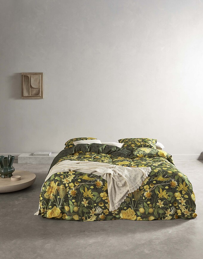 Lisa Posteljnina, zapiranje na preklop, 260 x 220 cm, zelena, z 2 prevlekama za vzglavnik 60 x 70 cm