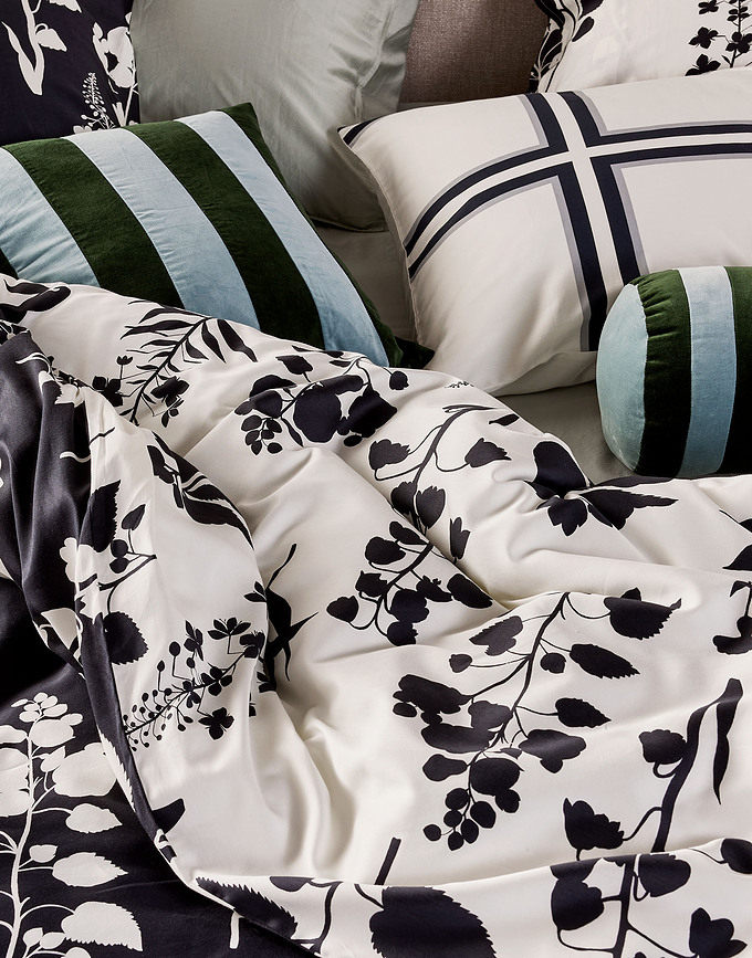 Liva Taies d'Oreiller 50 x 70 cm, noir et beige, Lot de 2