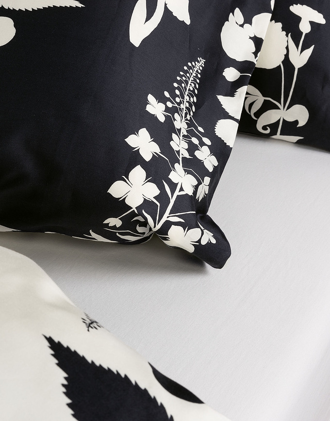 Liva Taies d'Oreiller 50 x 70 cm, noir et beige, Lot de 2