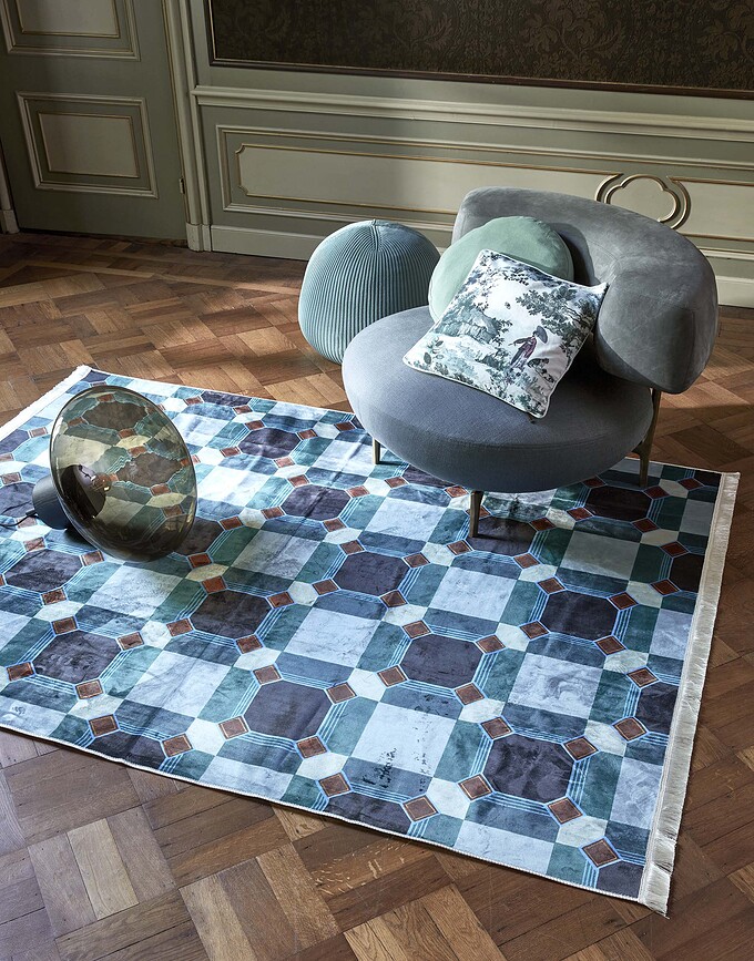 Mads Coussin Décoratif rond, 45 cm, bleu foncé