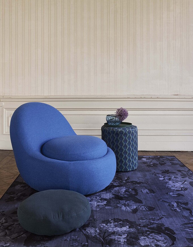 Mads Coussin Décoratif rond, 45 cm, bleu foncé