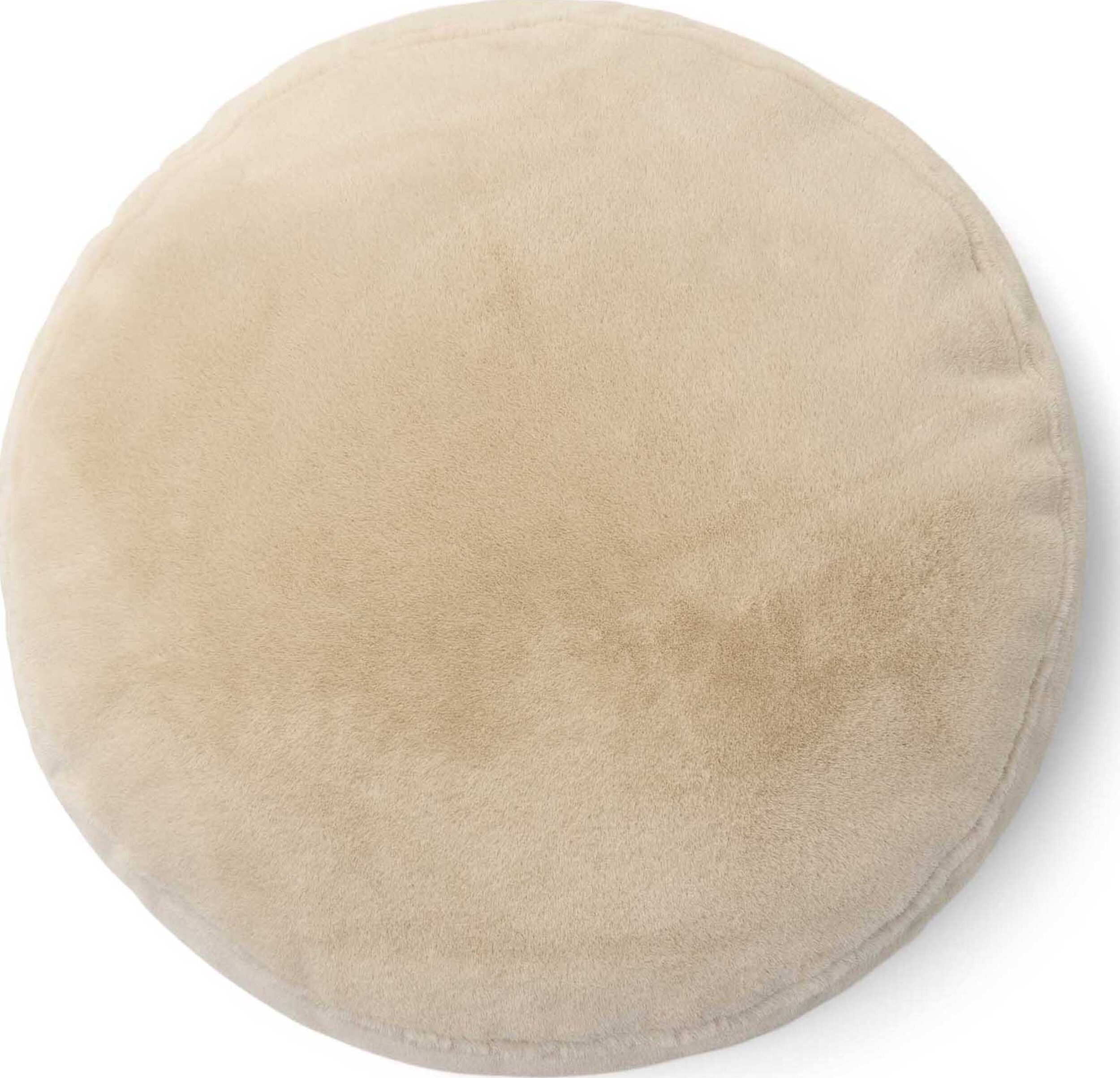 Dekokissen Mads Furry Dekoratives Kissen 45 Cm Rund Beige