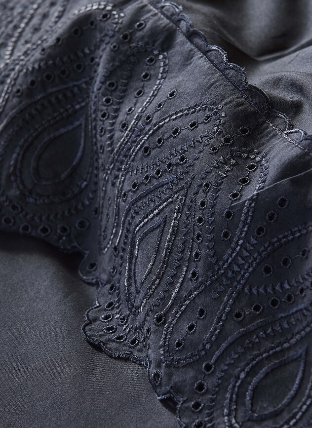 Maen Parure de Lit 200 x 220 cm, bleu marine foncé, avec 2 taies d'oreiller 60 x 70 cm, fermeture rabat