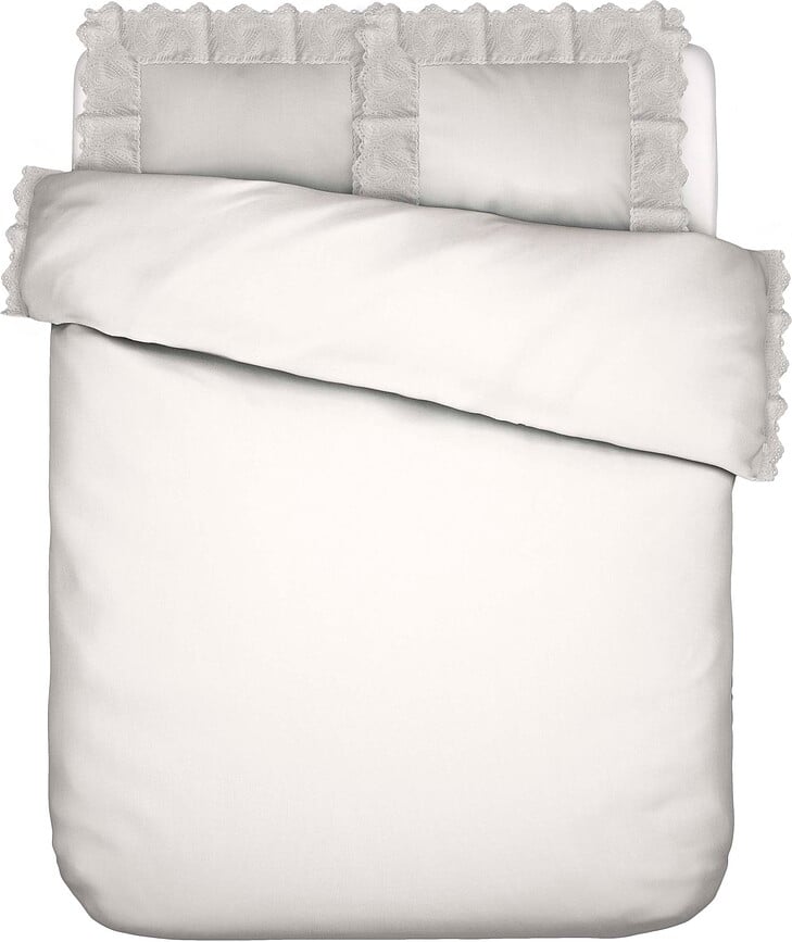 Maen Posteljina 200 x 220 cm bijela 2 Jastučnice 60 x 70 cm zatvaranje na preklop