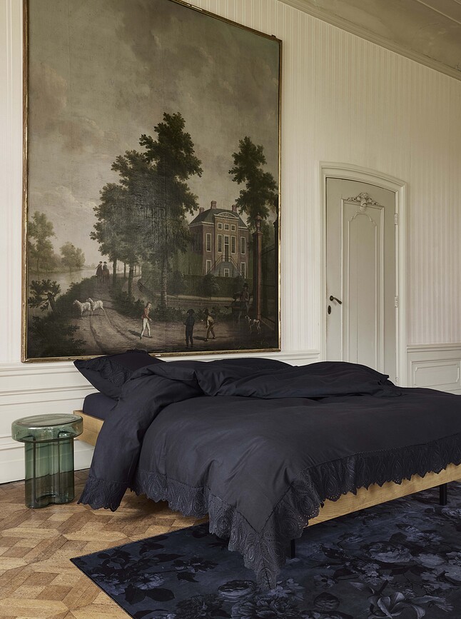 Maen Σετ Παπλωματοθήκης, 260 x 220 cm, σκούρο μπλε, με 2 Μαξιλαροθήκες 60 x 70 cm, κλείσιμο τύπου φακέλου, Σετ 3 τεμαχίων