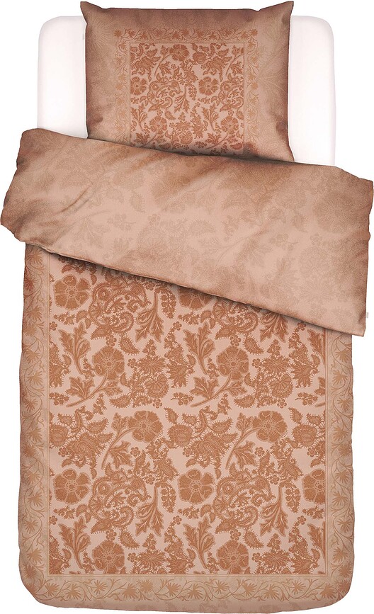 Maere Parure de Lit avec fermeture éclair, 155 x 220 cm, rose, avec taie d'oreiller 80 x 80 cm