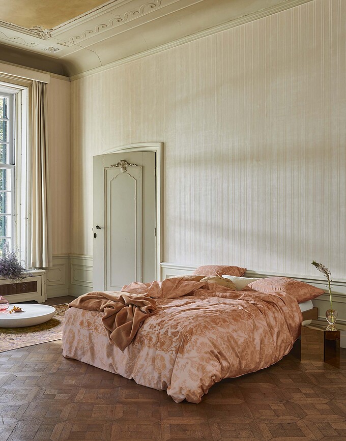 Maere Parure de Lit 140 x 200 cm, rose, fermeture éclair, avec taie d'oreiller 70 x 90 cm