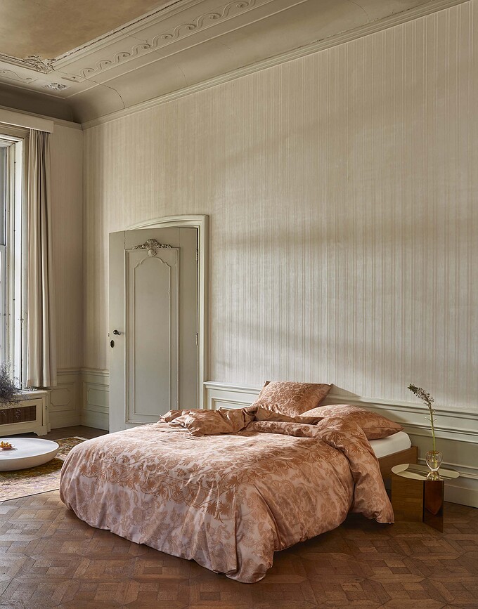 Maere Parure de Lit 140 x 200 cm, rose, fermeture éclair, avec taie d'oreiller 70 x 90 cm