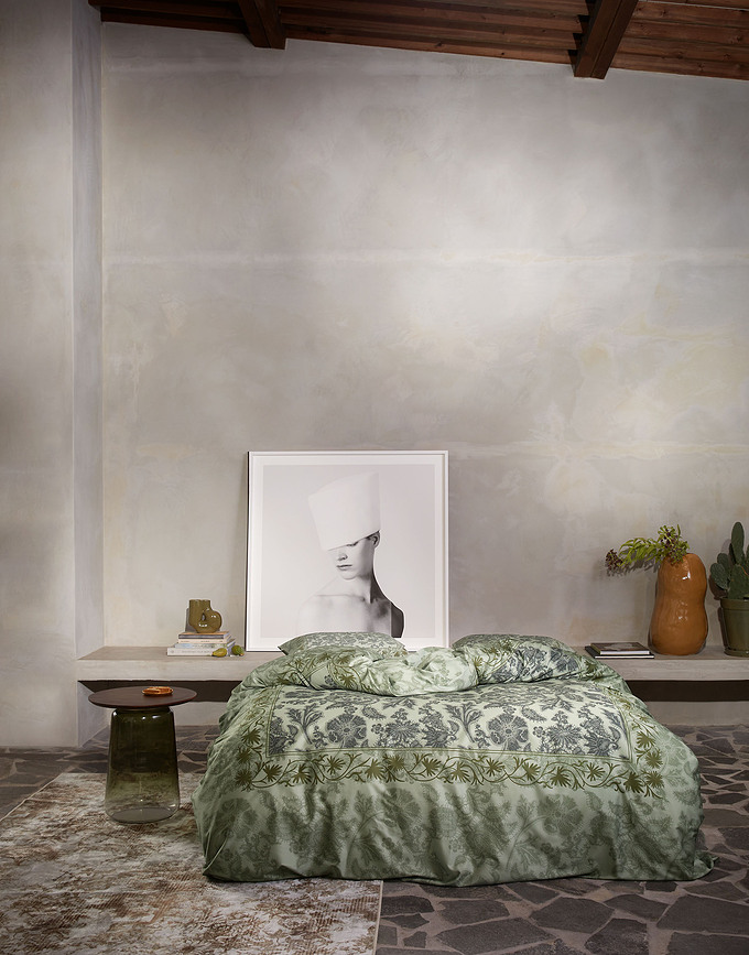 Maere Parure de Lit 135 x 200 cm, Taie d'oreiller 60 x 80 cm, verte, fermeture éclair