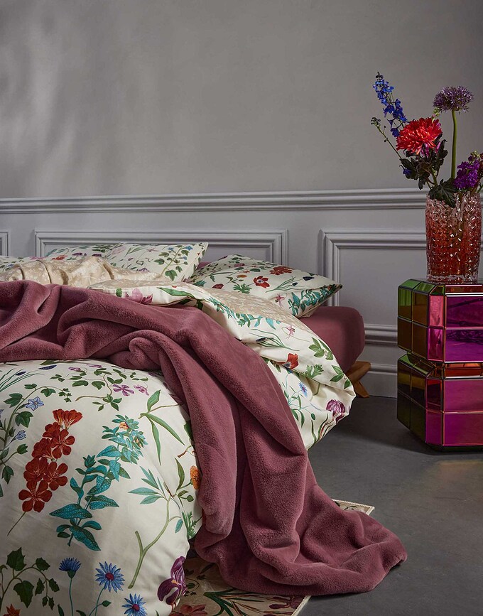 Marigold Parure de Lit 140 x 200 cm, vanille, avec taie d'oreiller 70 x 90 cm, fermeture rabat