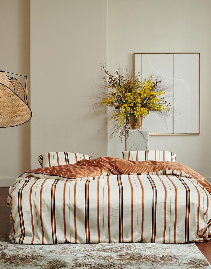 Meryl Parure de Lit avec fermeture rabat, 200 x 220 cm, vanille, comprenant 2 Taies d'Oreiller 60 x 70 cm