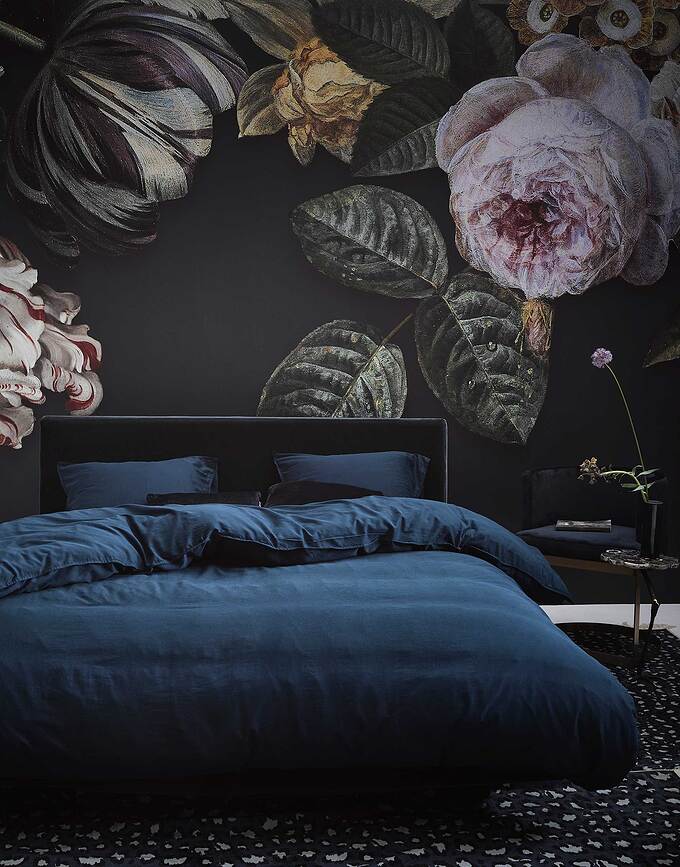 Minte Σετ Παπλωματοθήκης, 240 x 220 cm, μπλε σκούρο, με 2 μαξιλαροθήκες 60 x 70 cm, κλείσιμο φάκελος