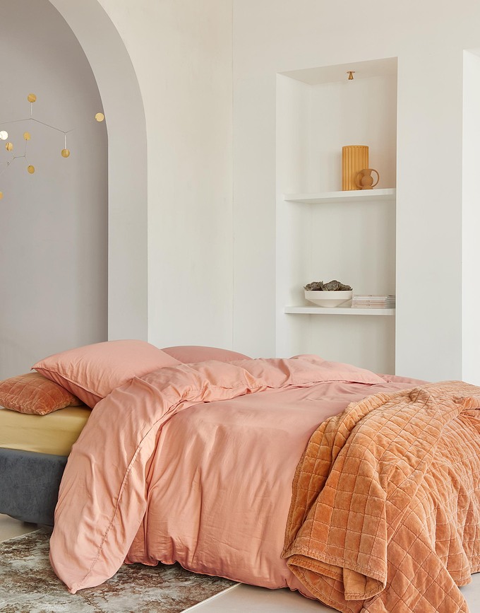 Minte Taie d'Oreiller 40 x 80 cm, couleur brique