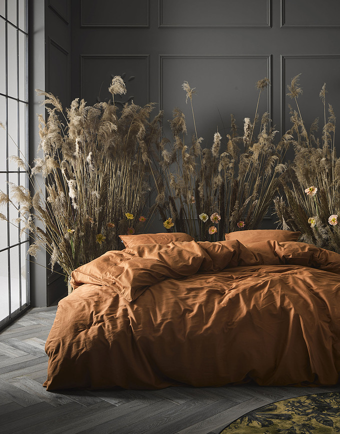 Minte Housse d'Oreiller, 40 x 80 cm, marron