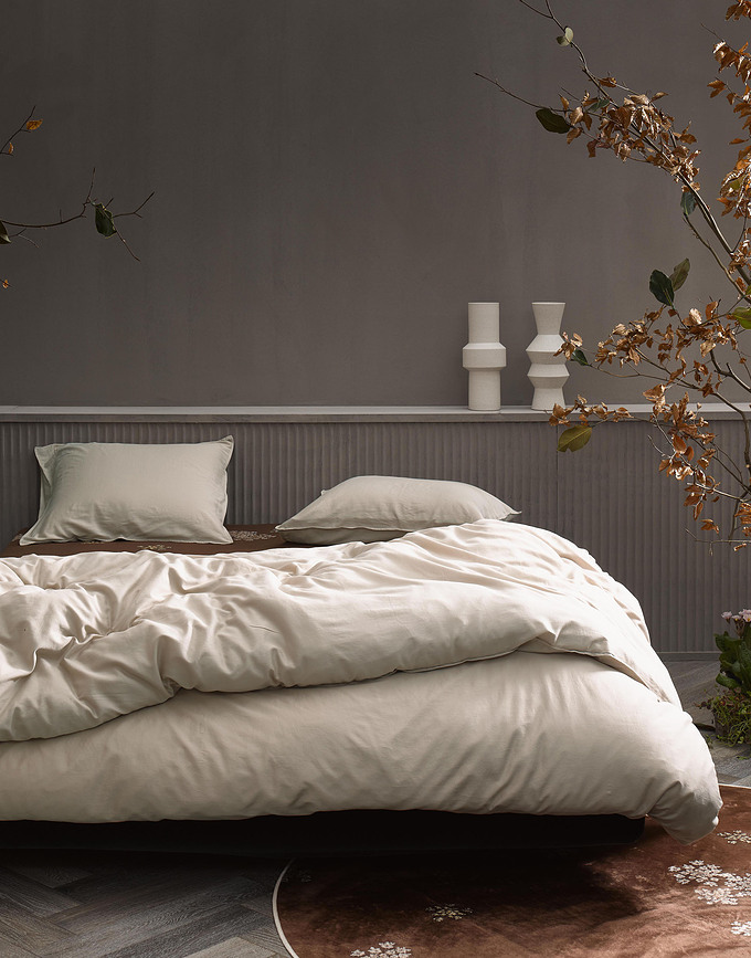 Minte Posteljina s patentnim zatvaračem 140x200 cm sivobežna jastučnica 70x90 cm