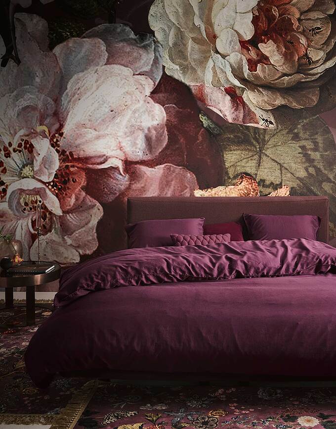 Minte Posteljnina, 140 x 220 cm, bordo, z zapiranjem na preklop, prevleka za vzglavnik 60 x 70 cm