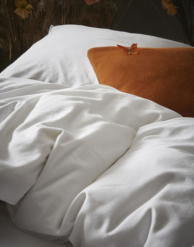 Minte Σετ Παπλωματοθήκης με κλείσιμο φάκελο, 200 x 220 εκ., λευκό, με 2 μαξιλαροθήκες 60 x 70 εκ.