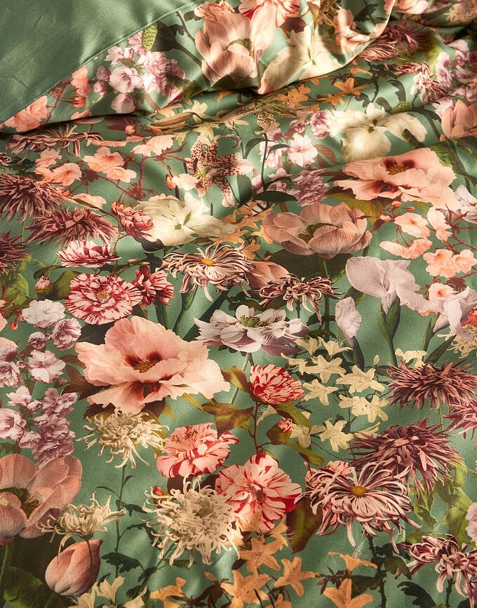 Noleste Posteljina 260 x 220 cm zelena s 2 jastučnice 60 x 70 cm preklopno zatvaranje