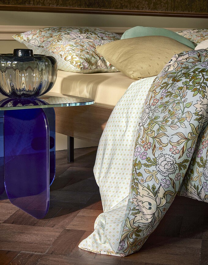 Ophelia Parure de Lit, taie d'oreiller 80 x 80 cm, 155 x 220 cm, bleu clair, fermeture éclair, Set 2 pièces