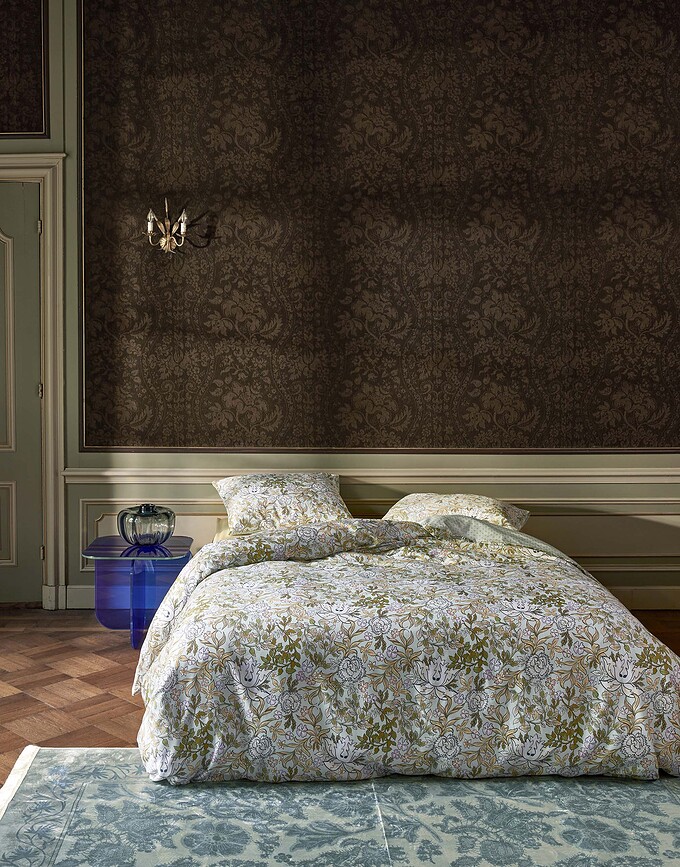 Ophelia Parure de Lit, taie d'oreiller 80 x 80 cm, 155 x 220 cm, bleu clair, fermeture éclair, Set 2 pièces