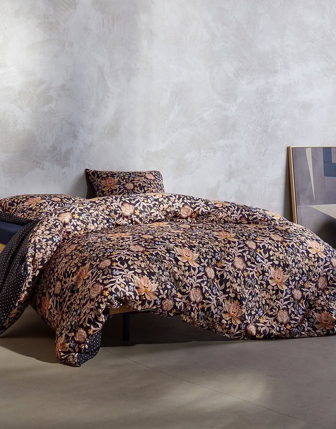 Ophelia Posteljina s patentnim zatvaračem 200x200 cm tamnoplava 2 jastučnice 70x90 cm