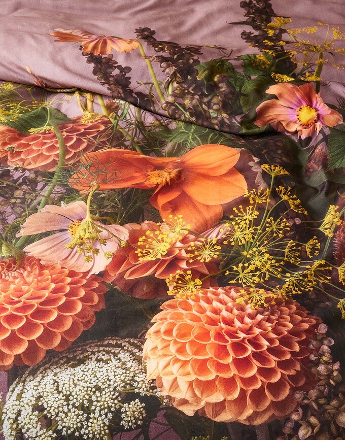 Phaea Σετ Παπλωματοθήκης, 200 x 200 cm, βρώμικο ροζ, με 2 Μαξιλαροθήκες 80 x 80 cm, με φερμουάρ