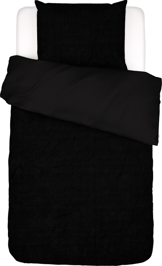 Philippine Housse de Couette avec rabat, 140 x 220 cm, anthracite, avec taie d'oreiller 60 x 70 cm