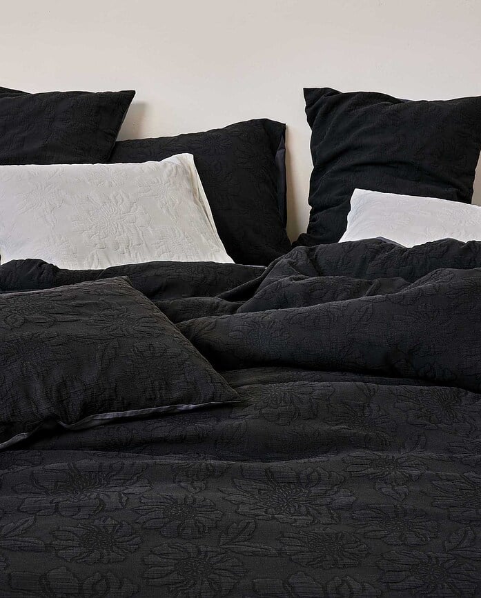 Philippine Set Posteljine antracit 240x220 cm s 2 navlake za jastuk 60x70 cm s preklopom