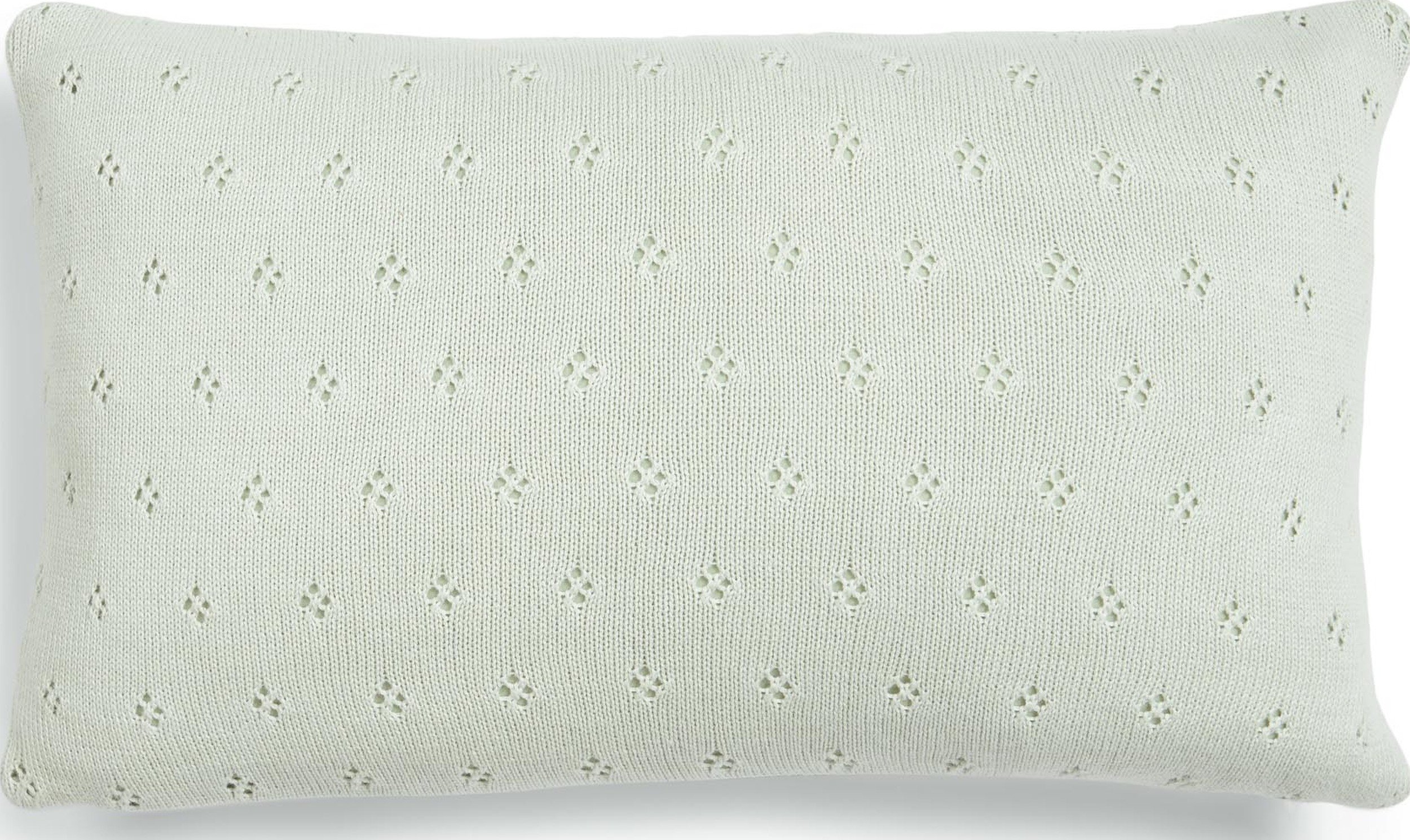 Poduszka dekoracyjna Knitted Ajour 30 x 50 cm jasnozielona