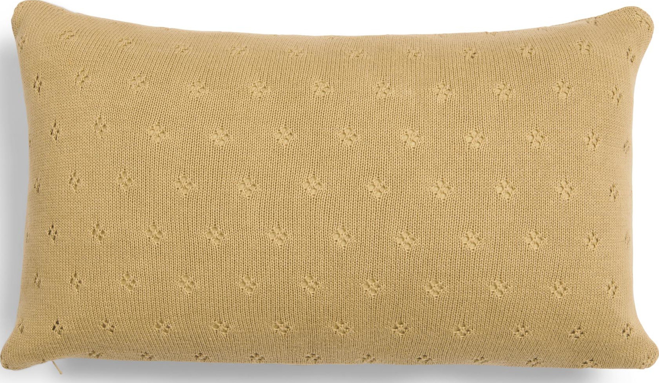 Poduszka dekoracyjna Knitted Ajour 30 x 50 cm żółta