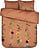 Pościel Feda 240 x 220 cm pomarańczowa z 2 poszewkami na poduszki 60 x 70 cm zapięcie flap