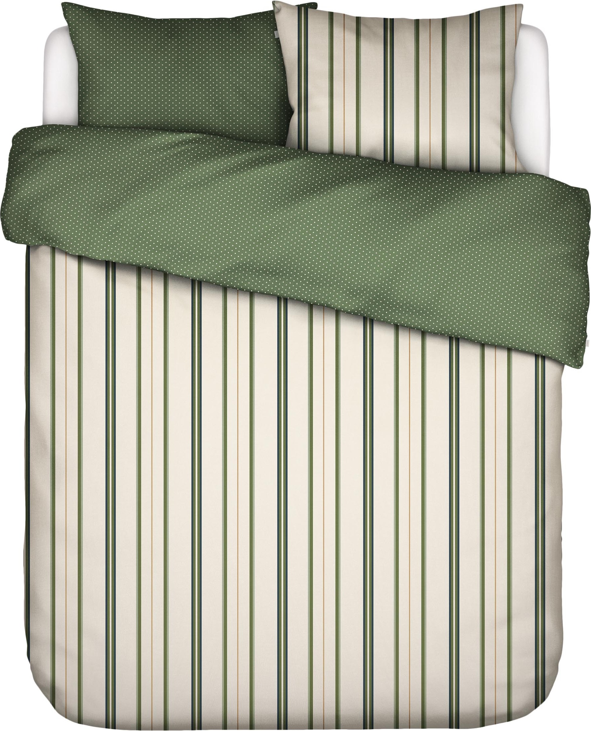 Pościel Meryl 240 x 220 cm oliwkowa z 2 poszewkami na poduszki 60 x 70 cm