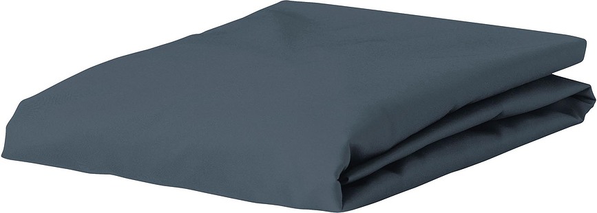 Premium Percale Bettlaken mit Gummizug 100 x 200 cm blau-grau