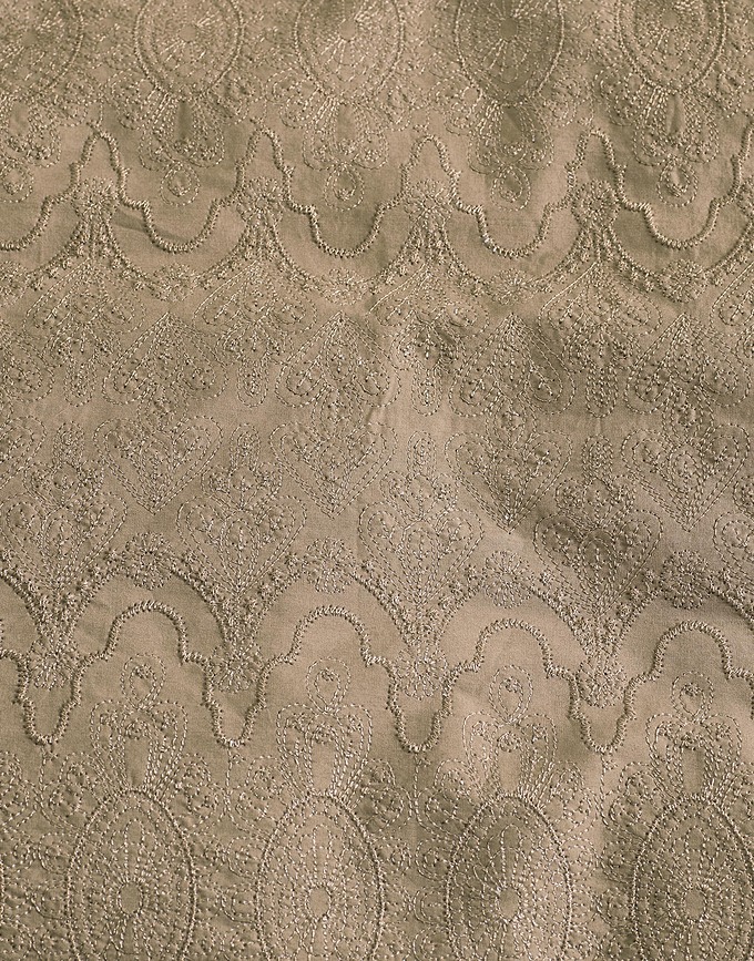 Rhodes Parure de Lit 240 x 220 cm, café, avec 2 taies d'oreiller 60 x 70 cm, fermeture rabat