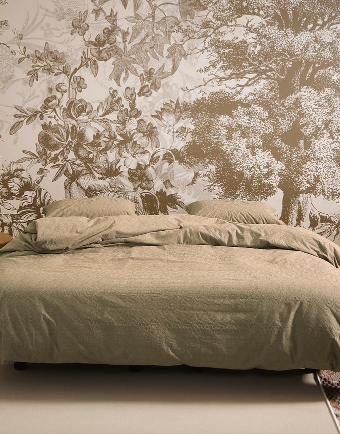 Rhodes Posteljina 240x220 cm boje kave s 2 jastučnice 60x70 cm s preklopom