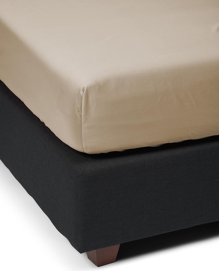 Satin Drap Housse 160 x 200 cm, taupe