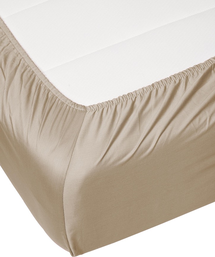 Satin Drap Housse 160 x 200 cm, taupe